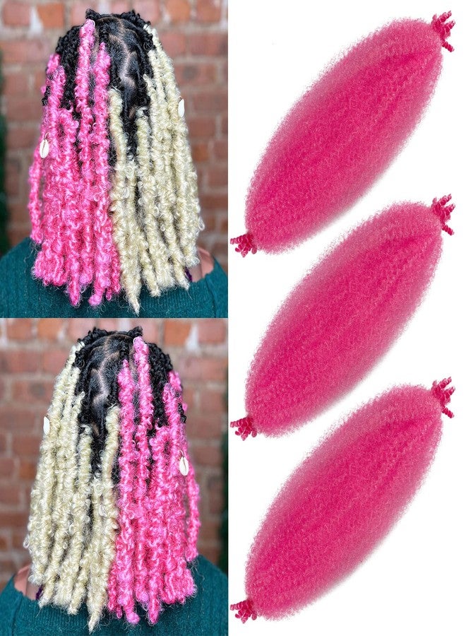 Chicmoi Pink Marley Hair for Kids 3 Pack Pre-Separated Spring Twist Hair for Soft Locs Hot Pink Kids Braiding Hair 16 Inch Springy Afro Twist Crochet Hair Marley Twist Braiding Hair - Image 1